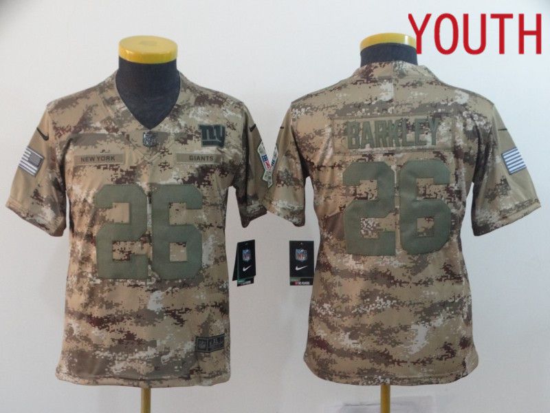 Youth New York Giants 26 Barkley Camo Nike Limited NFL Jersey